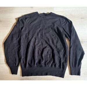 100% super fine merino wool black crewneck sweater, womens small